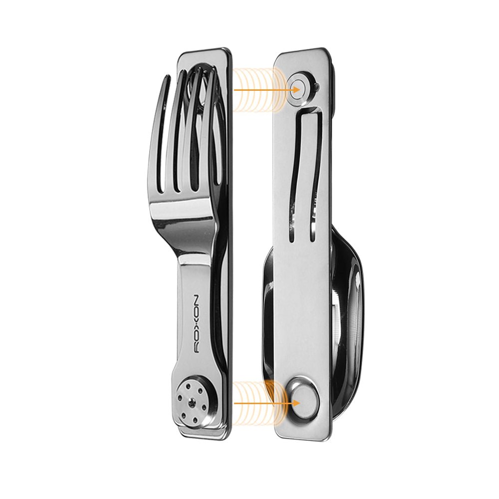 2-in-1 Folding Camp Cutlery Set | ROXON Tools