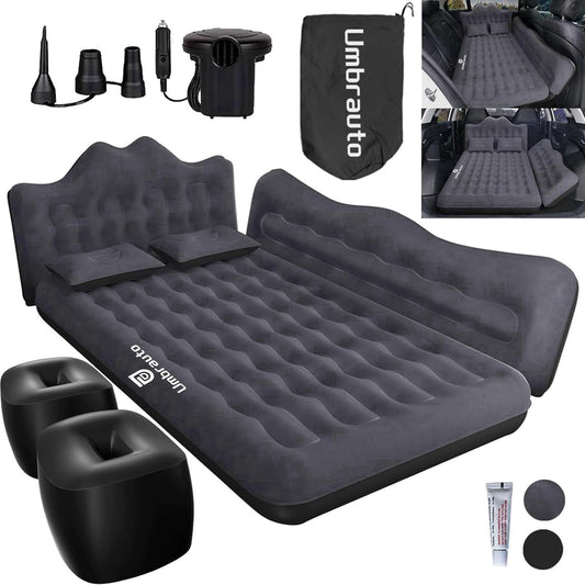 Umbrauto 29.53in/75cm Wide Car Air Mattress Inflatable SUV, Truck & Van Back Seat Camping Bed with Pump & Pillows,Black