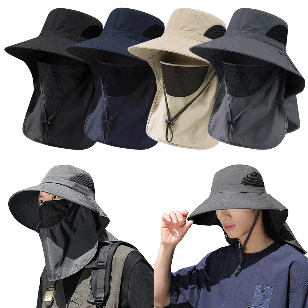 Summer Sun Hat with Neck Flap | UV Protection Outdoor Cap for Hiking Fishing
