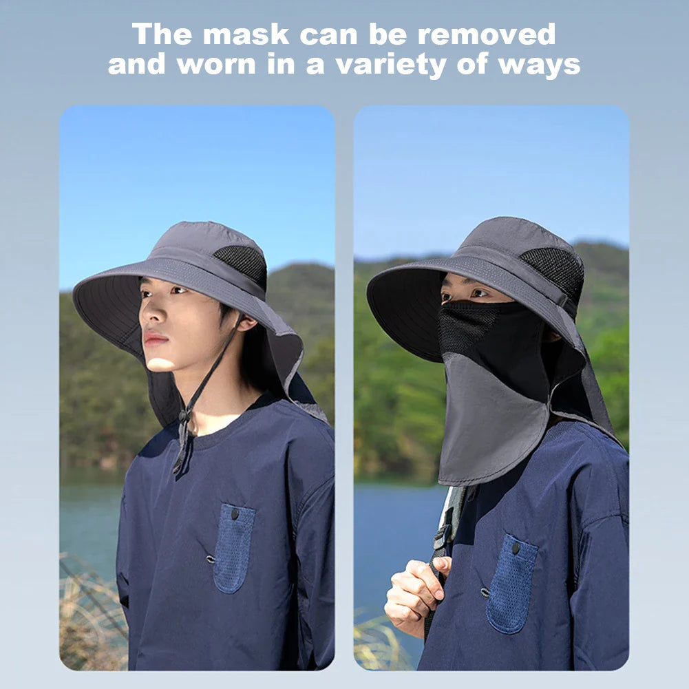 Summer Sun Hat with Neck Flap | UV Protection Outdoor Cap for Hiking Fishing