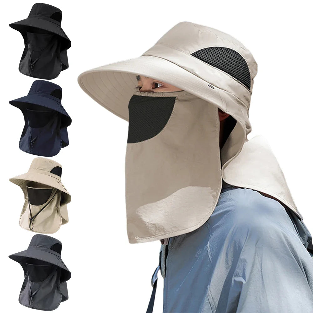 Summer Sun Hat with Neck Flap | UV Protection Outdoor Cap for Hiking Fishing