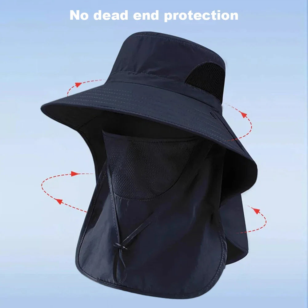 Summer Sun Hat with Neck Flap | UV Protection Outdoor Cap for Hiking Fishing