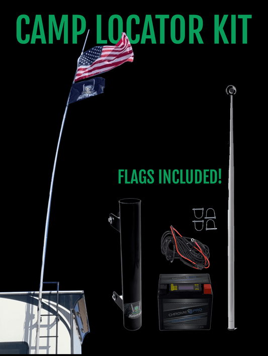Marshin Whips Camp Locator Kit | RV Ladder Mount & Telescoping Pole System